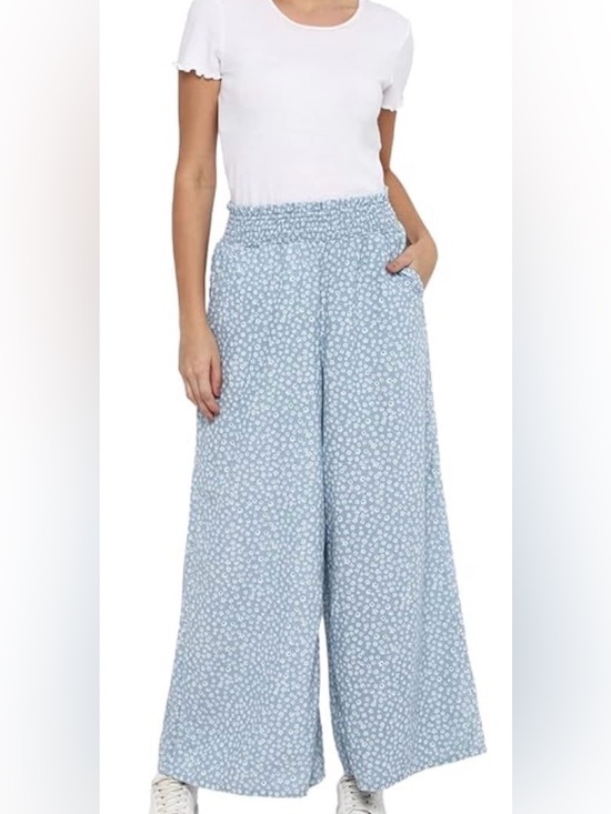 American Eagle Outfitters Pants - 🌸AMERICAN EAGLE BLUE DAISY WIDE LEG PANTS SIZE X-SMALL🌸